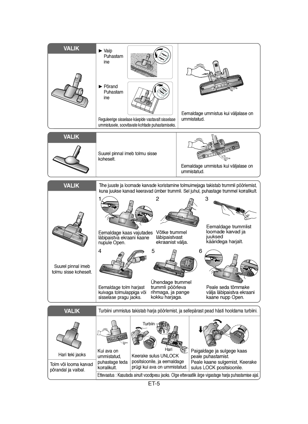 Samsung VCC8431V3R/SBW, VCC8451H3B/SBW manual Valik 