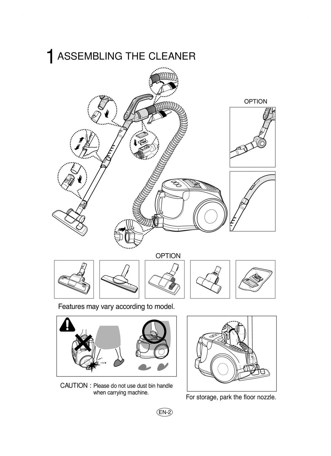 Samsung VCC8481H3R/ANU manual 1ASSEMBLING the Cleaner 