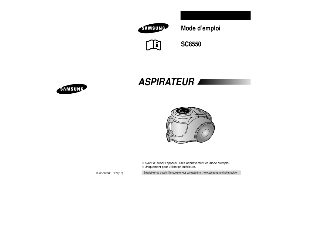 Samsung VCC8550H3K/XEF manual Aspirateur 