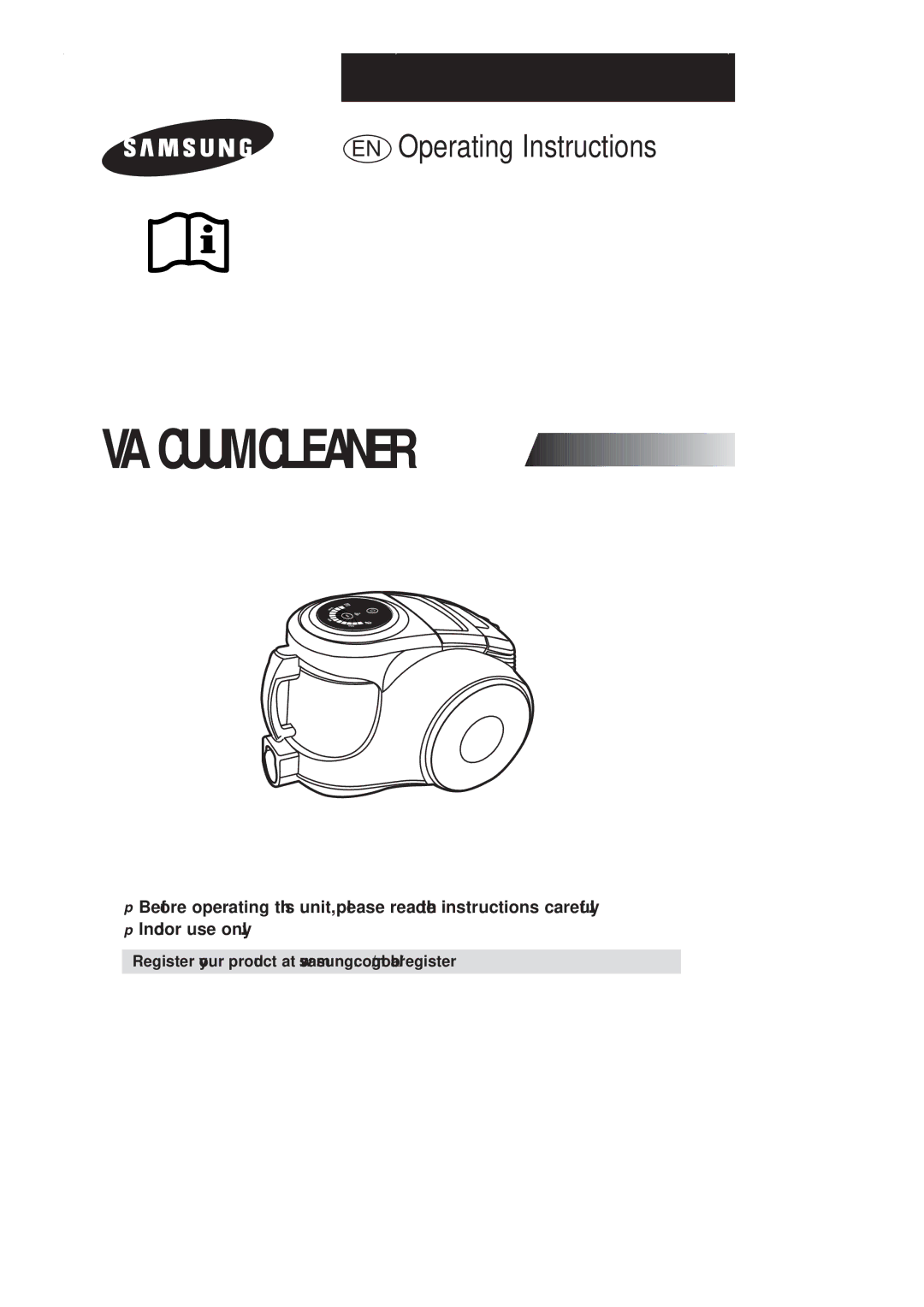 Samsung VCC8551H2K/UMG, VCC8551H3S/XSG, VCC8551H4S/ATC, VCC8551H3S/XEV, VCC8551H3S/BOL manual EN Operating Instructions 