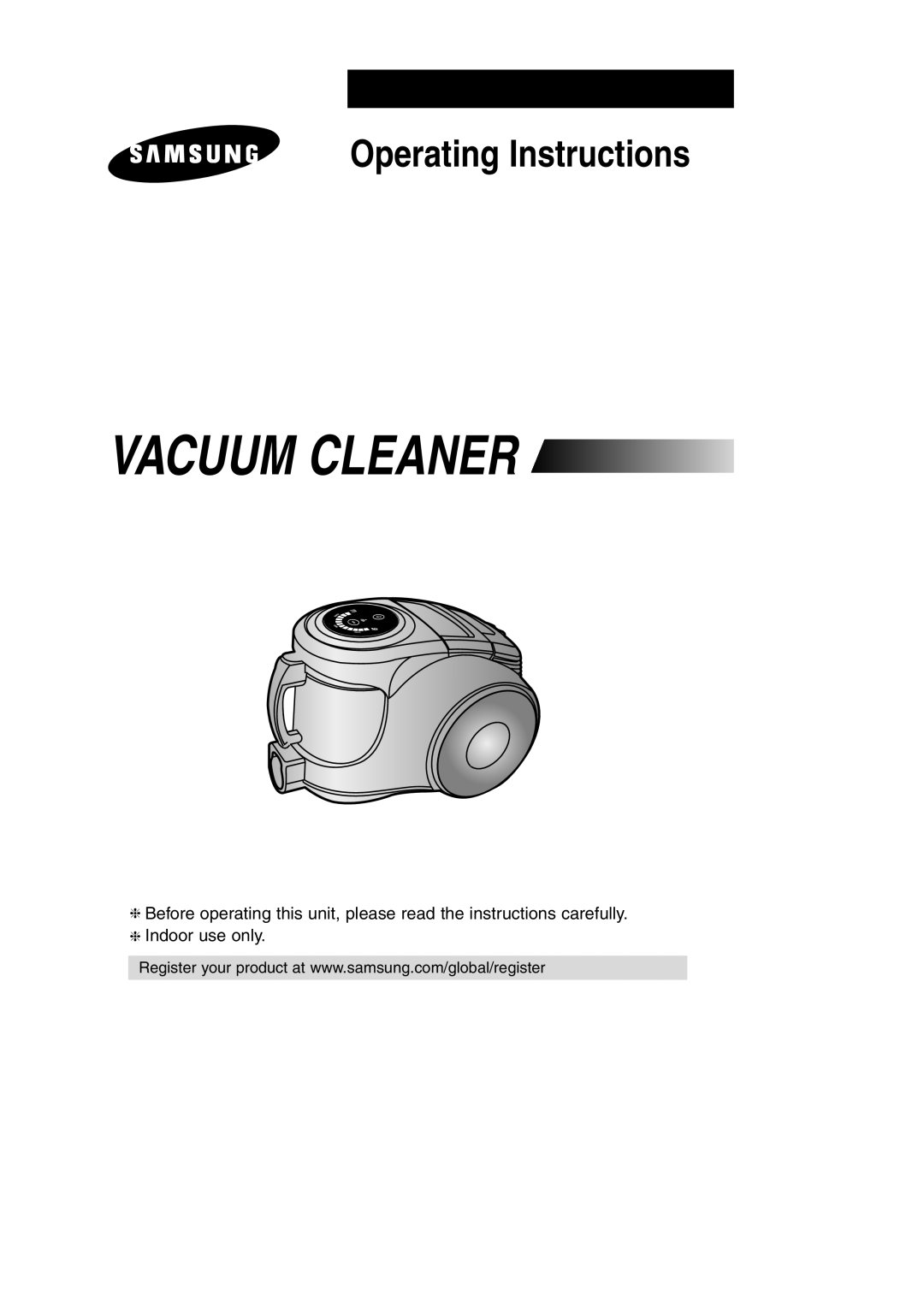 Samsung VCC8551H3S/XSG, VCC8551H2K/UMG, VCC8551H4S/ATC, VCC8551H3S/XEV manual Vacuum Cleaner 