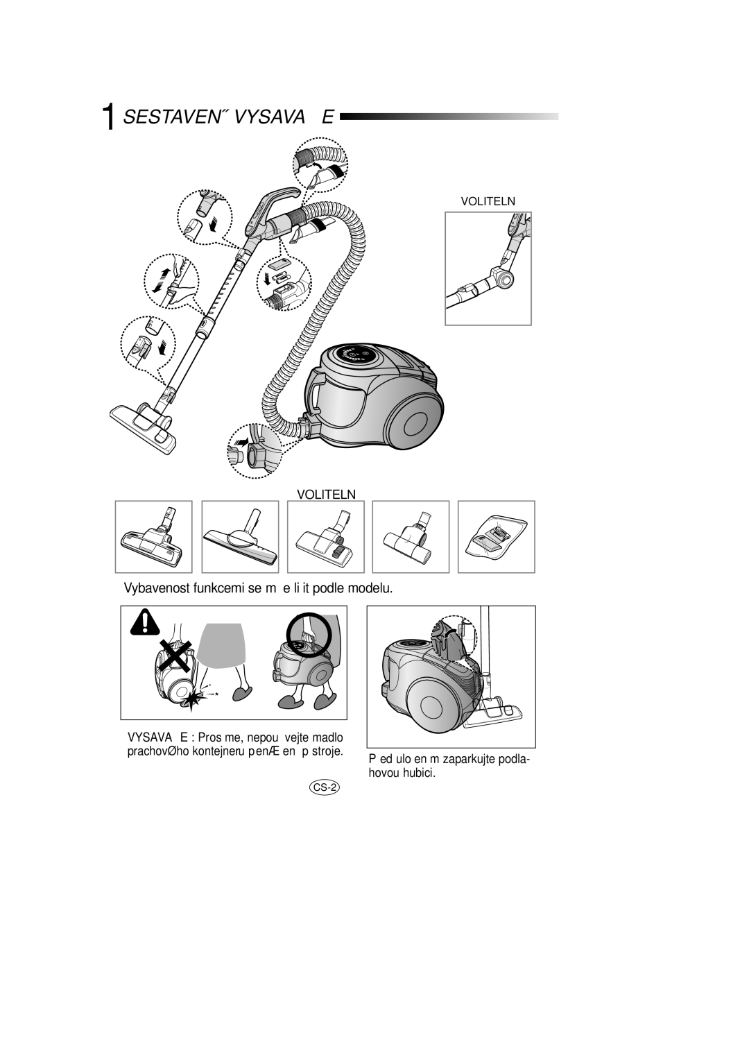 Samsung VCC8570H3C/XEH manual Sestavení Vysavače, Vybavenost funkcemi se mÛže lišit podle modelu 