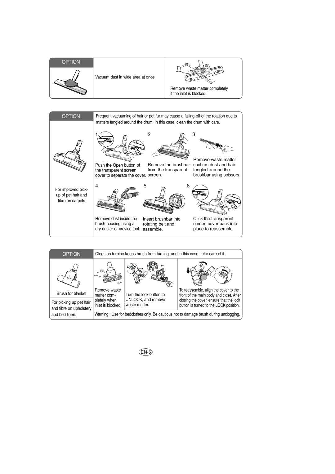 Samsung VCC8570H3C/XEH manual Vacuum dust in wide area at once 