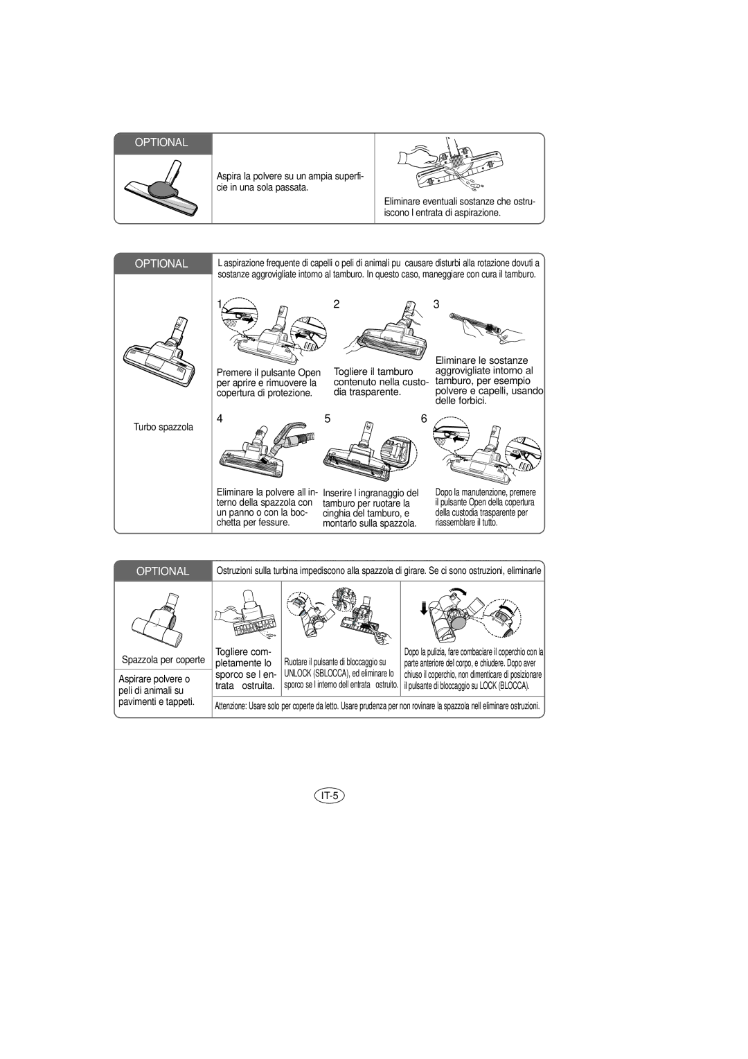 Samsung VCC8571H3K/SBW, VCC8571H3K/XEV manual Eliminare le sostanze 