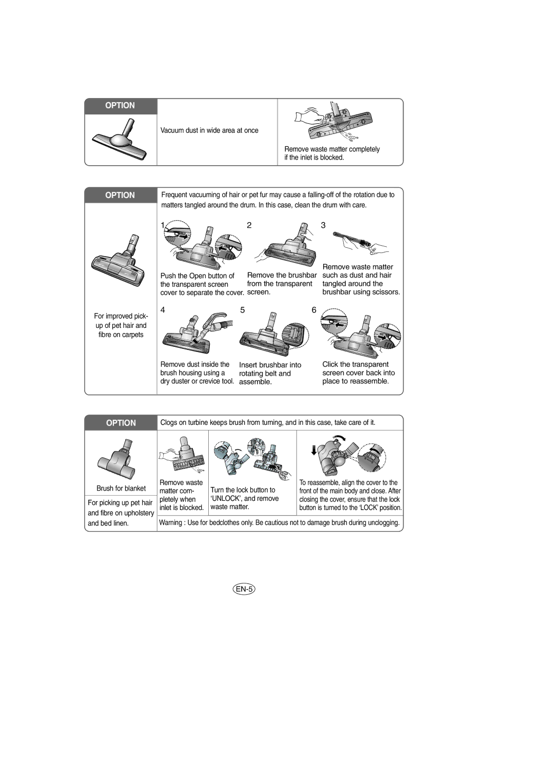 Samsung VCC8571H3K/XEV, VCC8571H3K/SBW manual Vacuum dust in wide area at once 