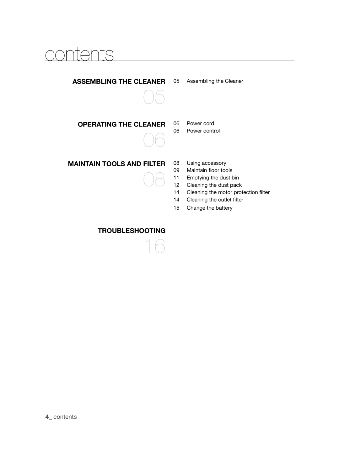 Samsung VCC8680V3K/XEE manual Contents 