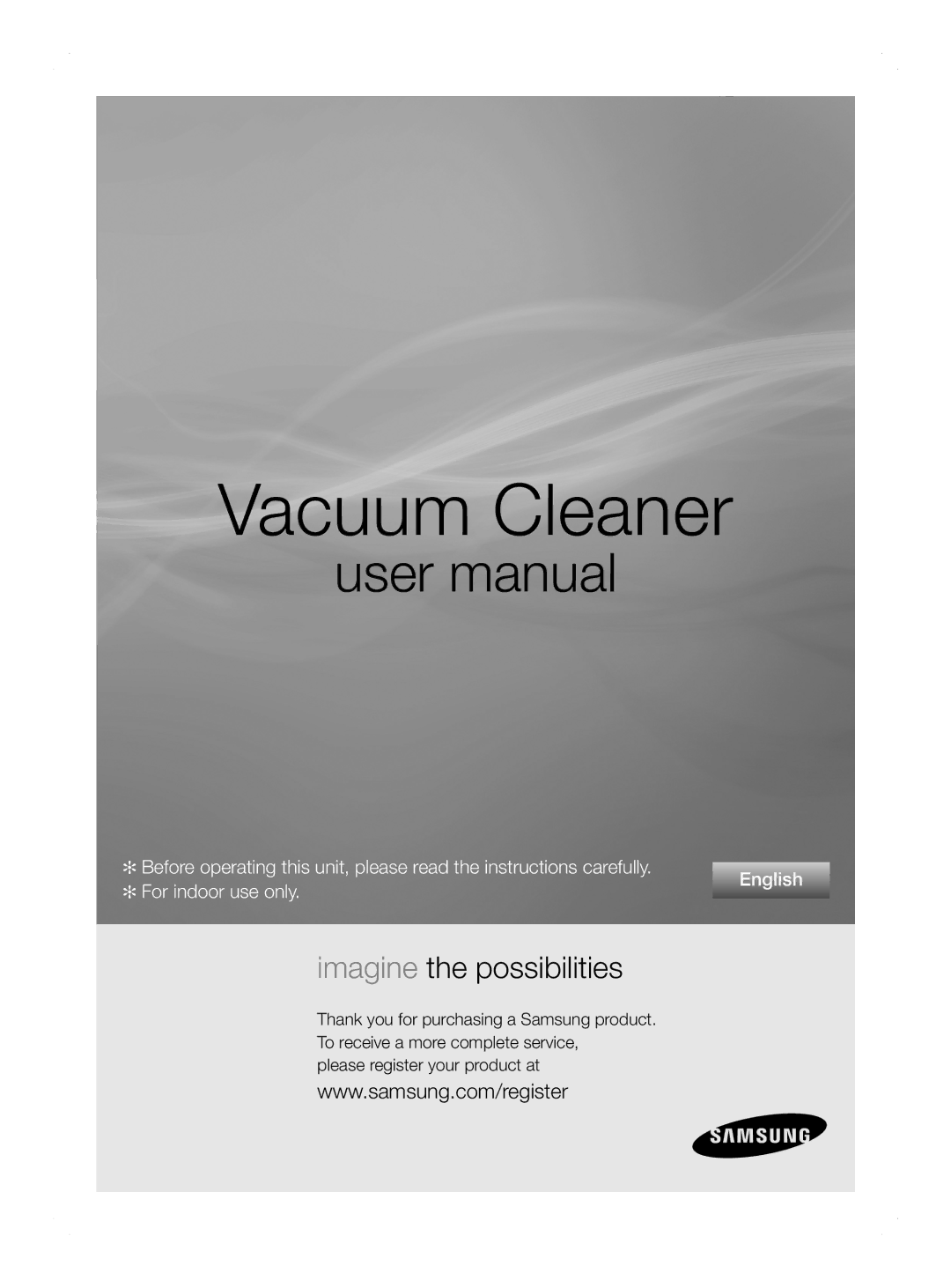 Samsung VCC8690H3A/XSV manual Vacuum Cleaner 