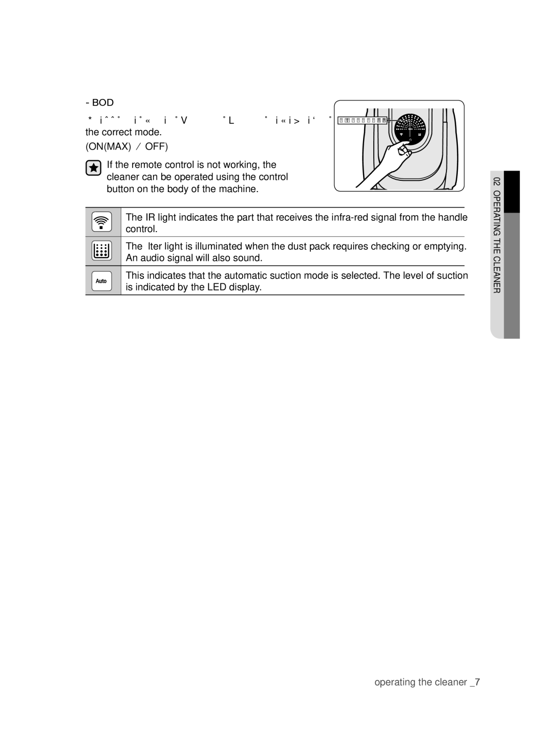 Samsung VCC8780H3A/XEH, VCC8780H3A/BOL, VCC8780H3A/TWL, VCC8780H3A/XSG, VCC8780H4A/ATC manual Body 