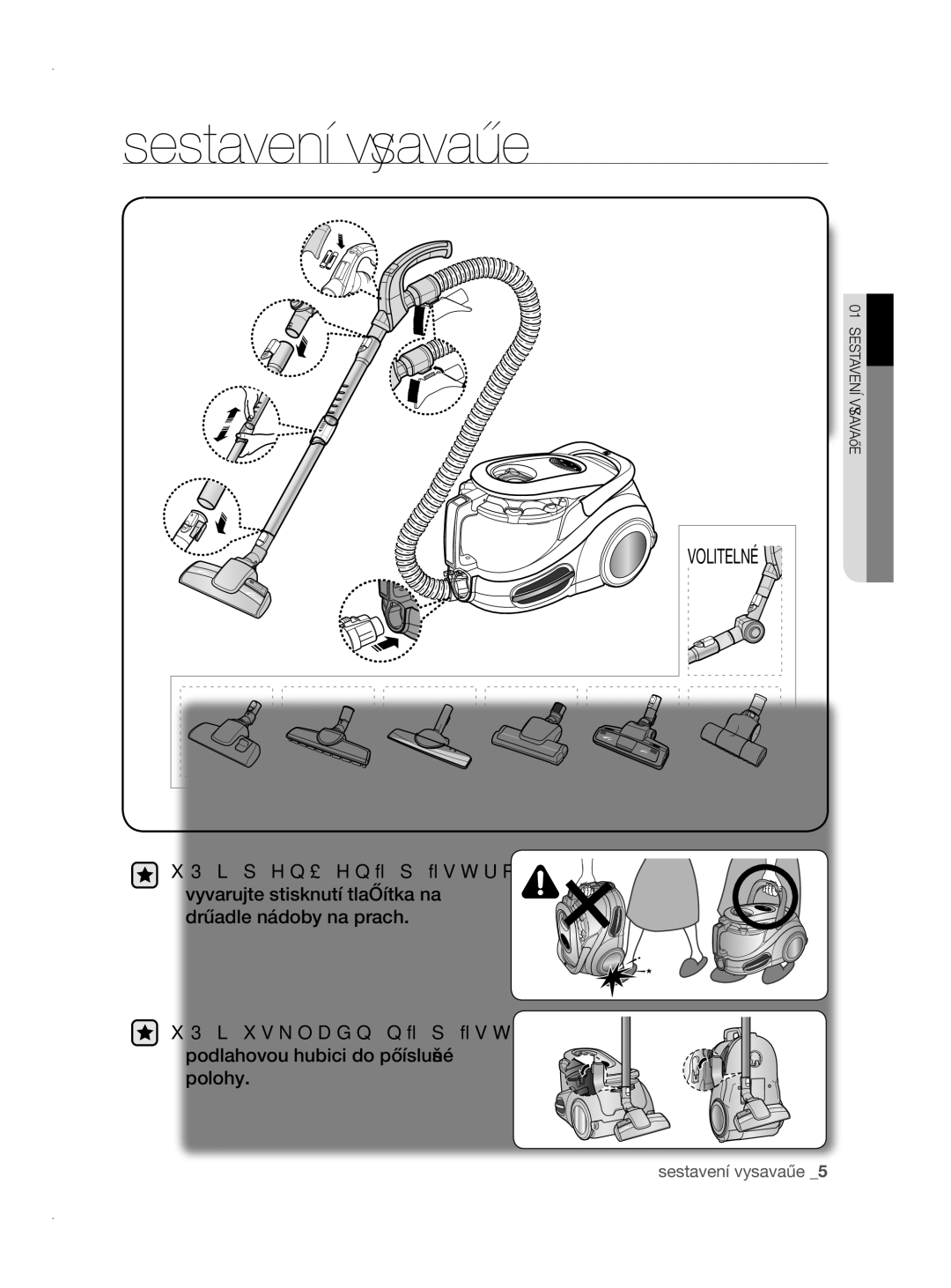 Samsung VCC8780H3A/XEH manual Sestavení vysavače 