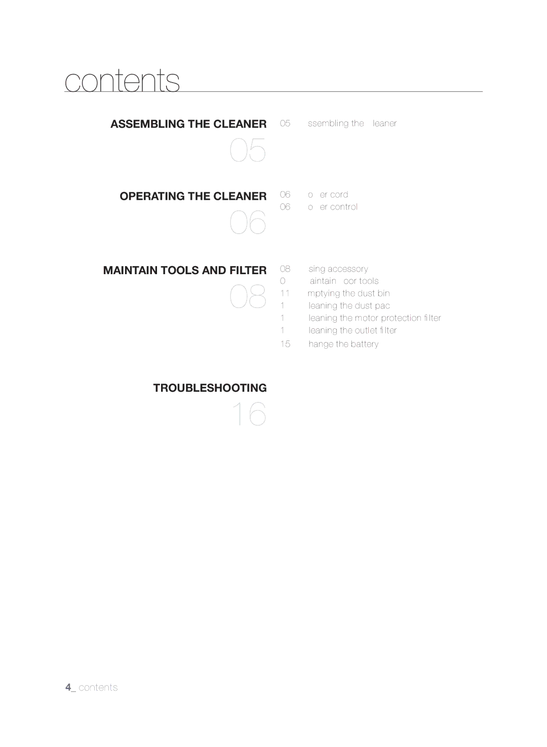 Samsung VCC8790H3K/HAC manual Contents 