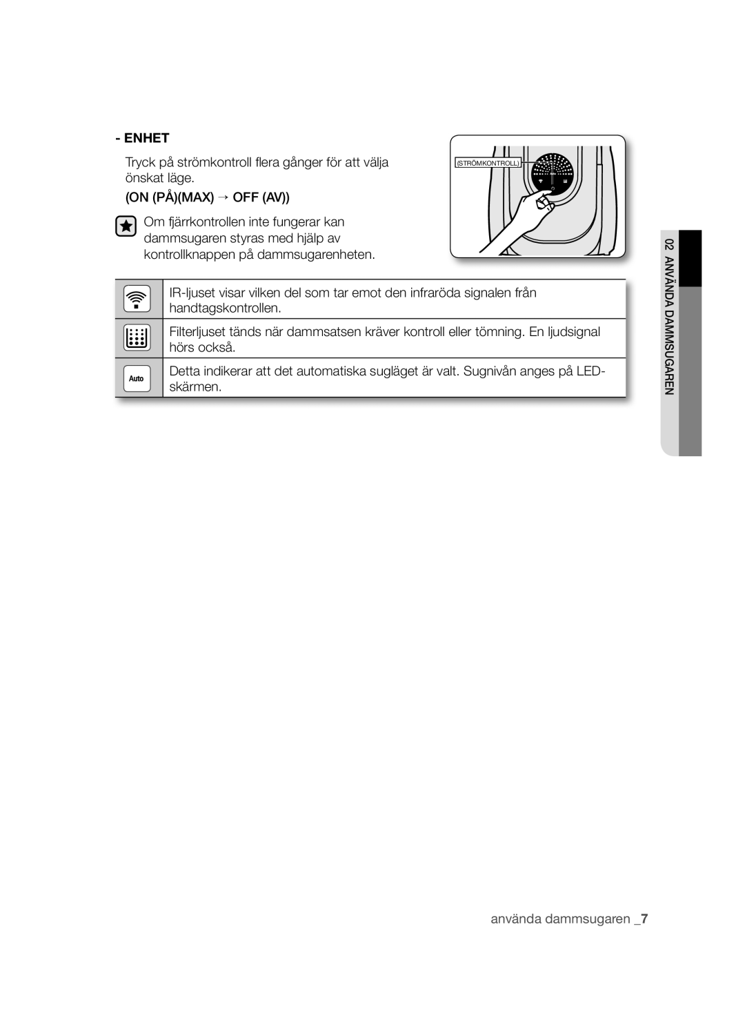 Samsung VCC8790H3K/XEE manual Enhet 