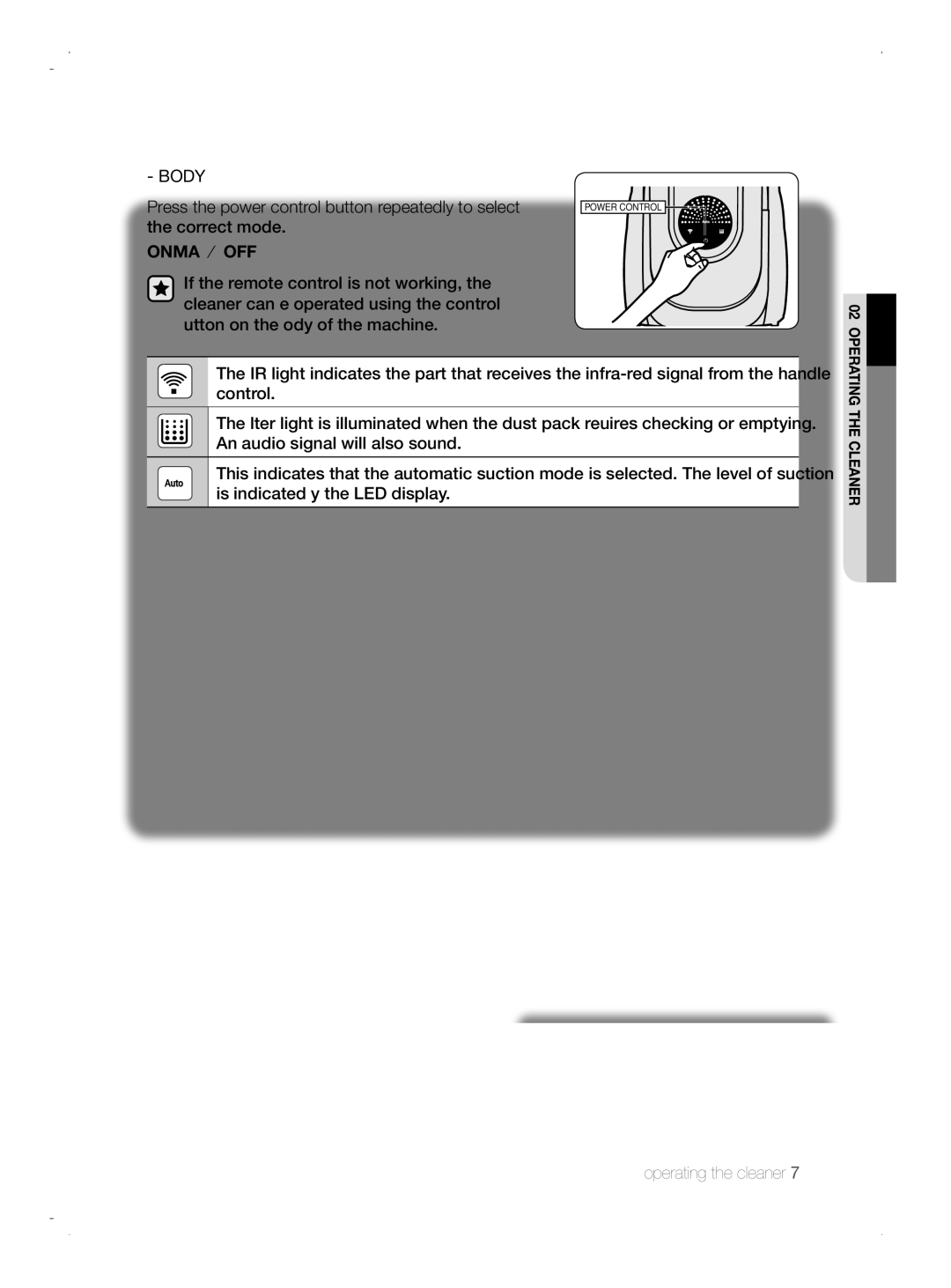 Samsung VCC8790H4A/XEU manual Body 