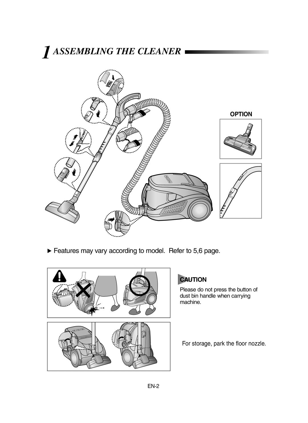 Samsung VCC9160H3C/SBW, VCC9160H3C/XSB manual 1ASSEMBLING the Cleaner 