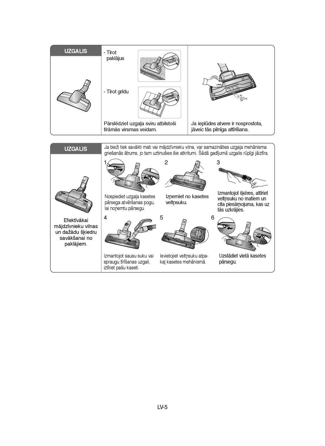 Samsung VCC9160H3C/XSB, VCC9160H3C/SBW manual Uzgalis 