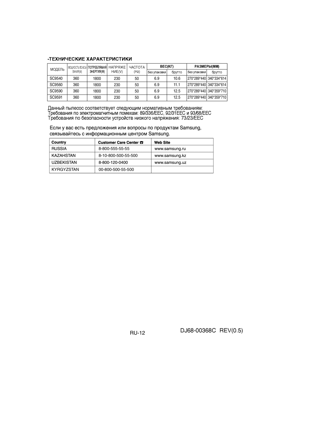 Samsung VCC9591H3C/XEV, VCC9560H3K/XSB, VCC9560H3K/XEV, VCC9560H3K/SBW, VCC9540H3S/XEV manual ÍÖïçàóÖëäàÖ ïÄêÄäíÖêàëíàäà 