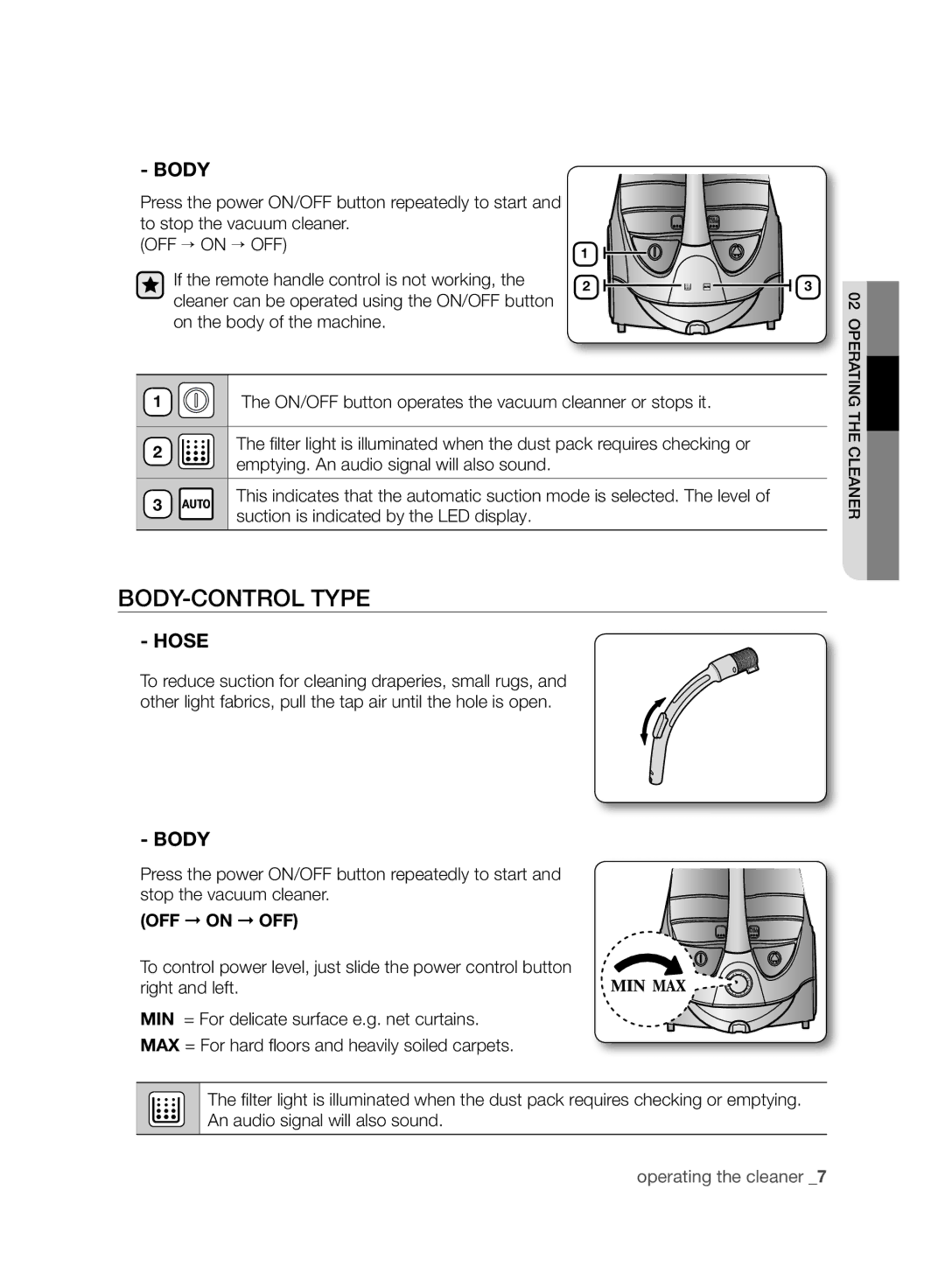 Samsung VCC9632V31/SML, VCC9630V31/SML, VCC9630V3B/XEV manual BODY-CONTROL Type, Body 