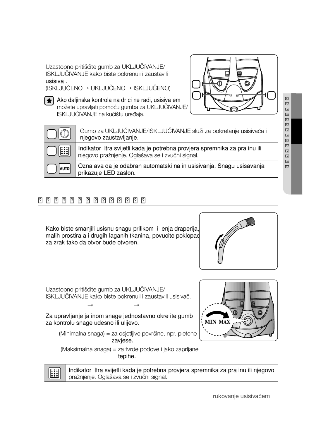 Samsung VCC9630V3B/XEV, VCC9630V31/SML, VCC9674H3G/BOL, VCC9630V31/BOL, VCC9632V31/SML manual Kontrola na uređaju, Kućište 