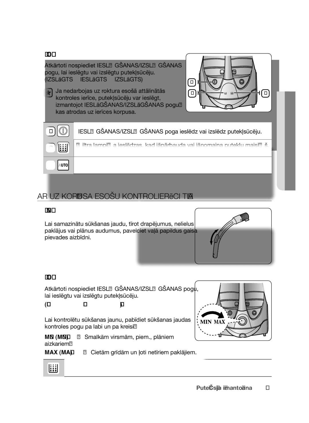 Samsung VCC9674H3G/XSB manual Ar uz korpusa esošu kontrolierīci tipa, Korpuss 