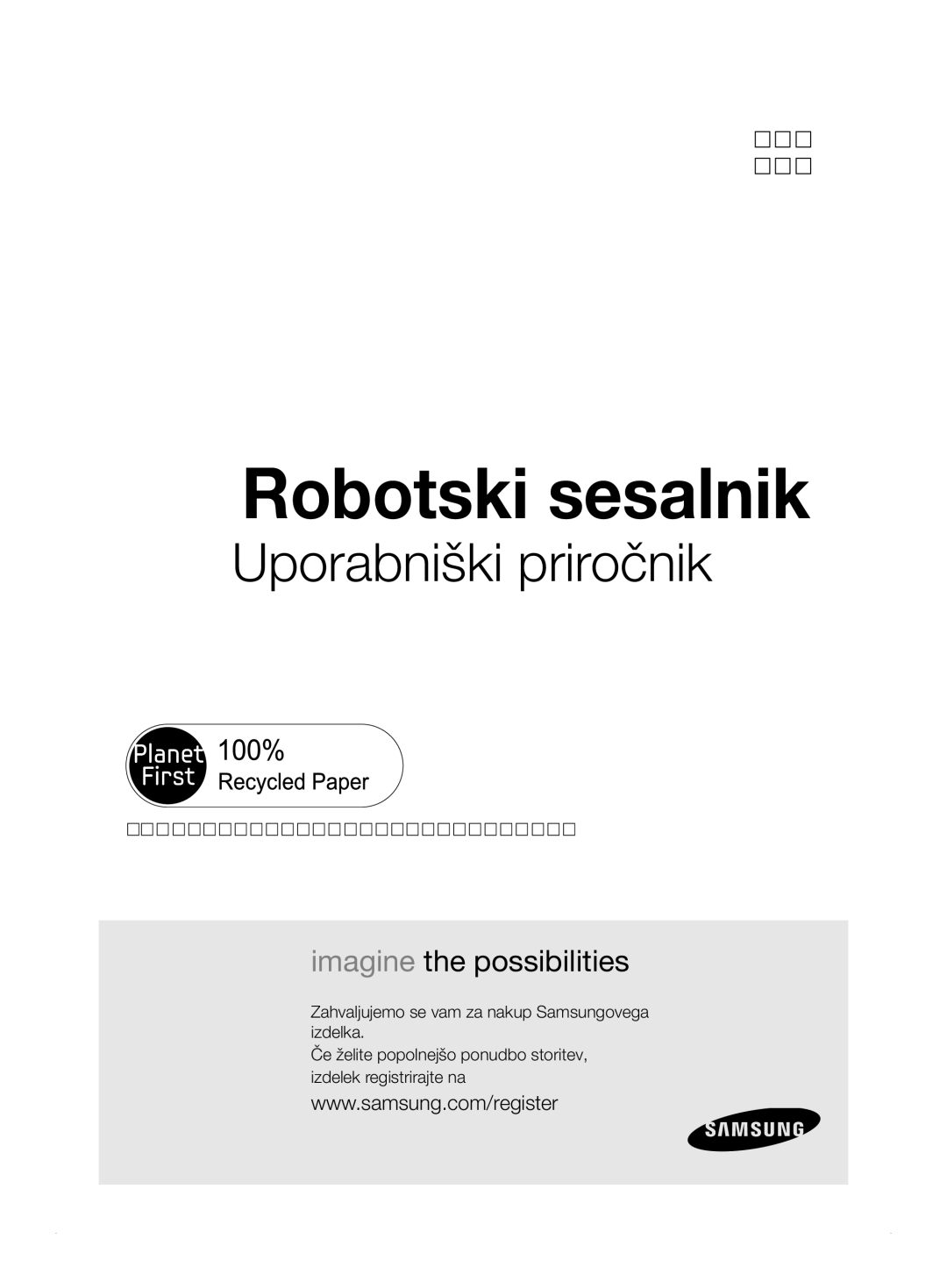 Samsung VCR8824T3R/XET manual Robotski sesalnik 