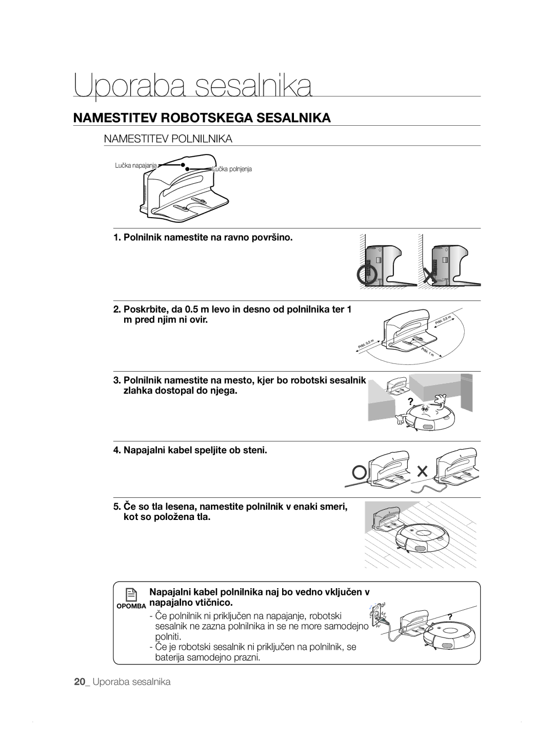 Samsung VCR8824T3R/XET manual Namestitev Polnilnika 