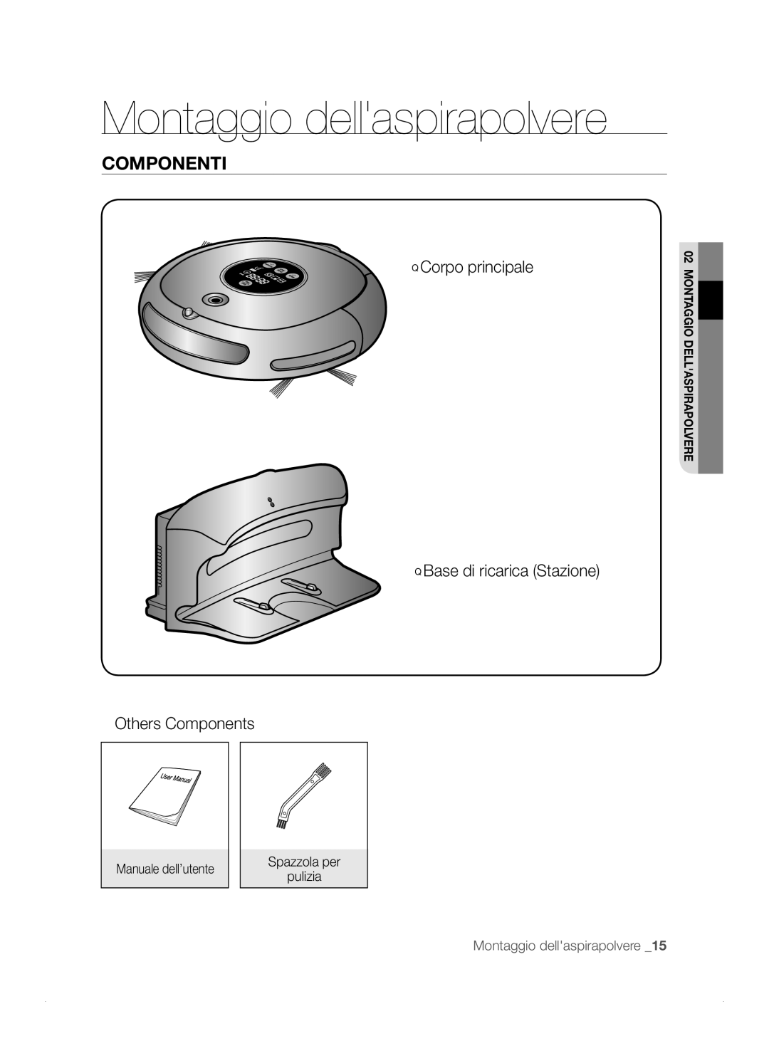 Samsung VCR8824T3R/XET manual Componenti, Spazzola per 