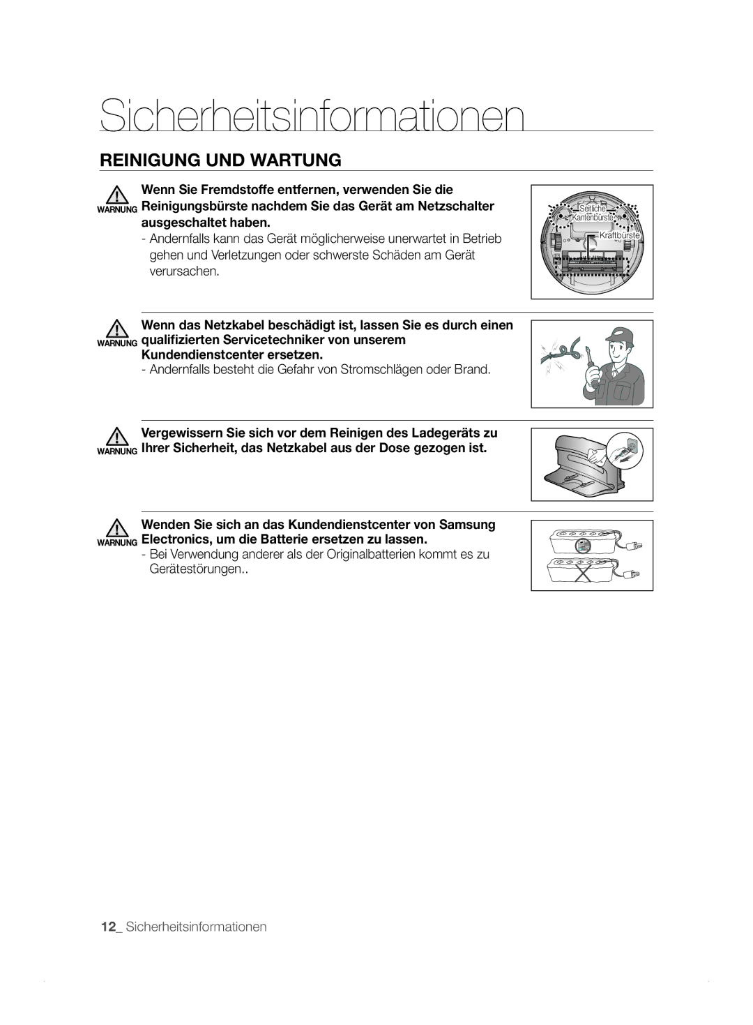 Samsung VCR8824T3R/XET manual Warnung 