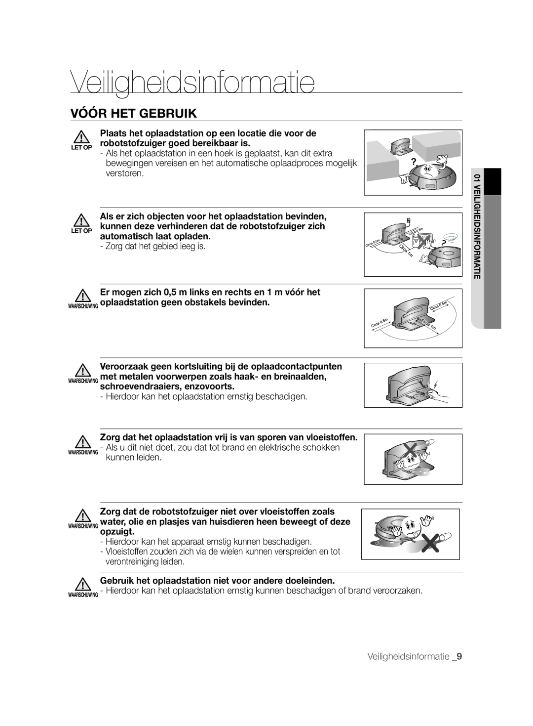 Samsung VCR8825T3B/XET, VCR8825T3B/XEG, VCR8825T3R/XET, VCR8825T3R/XEF Hierdoor kan het oplaadstation ernstig beschadigen 