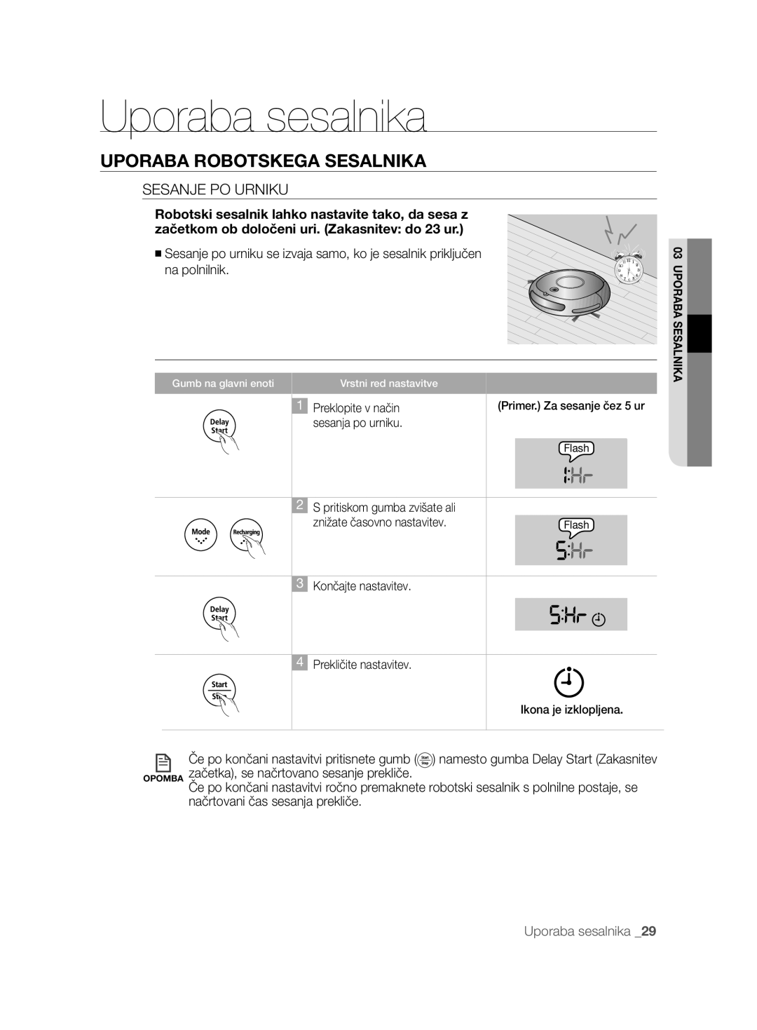 Samsung VCR8825T3B/XET, VCR8825T3R/XEO, VCR8825T3W/XAG manual Sesanje PO Urniku 