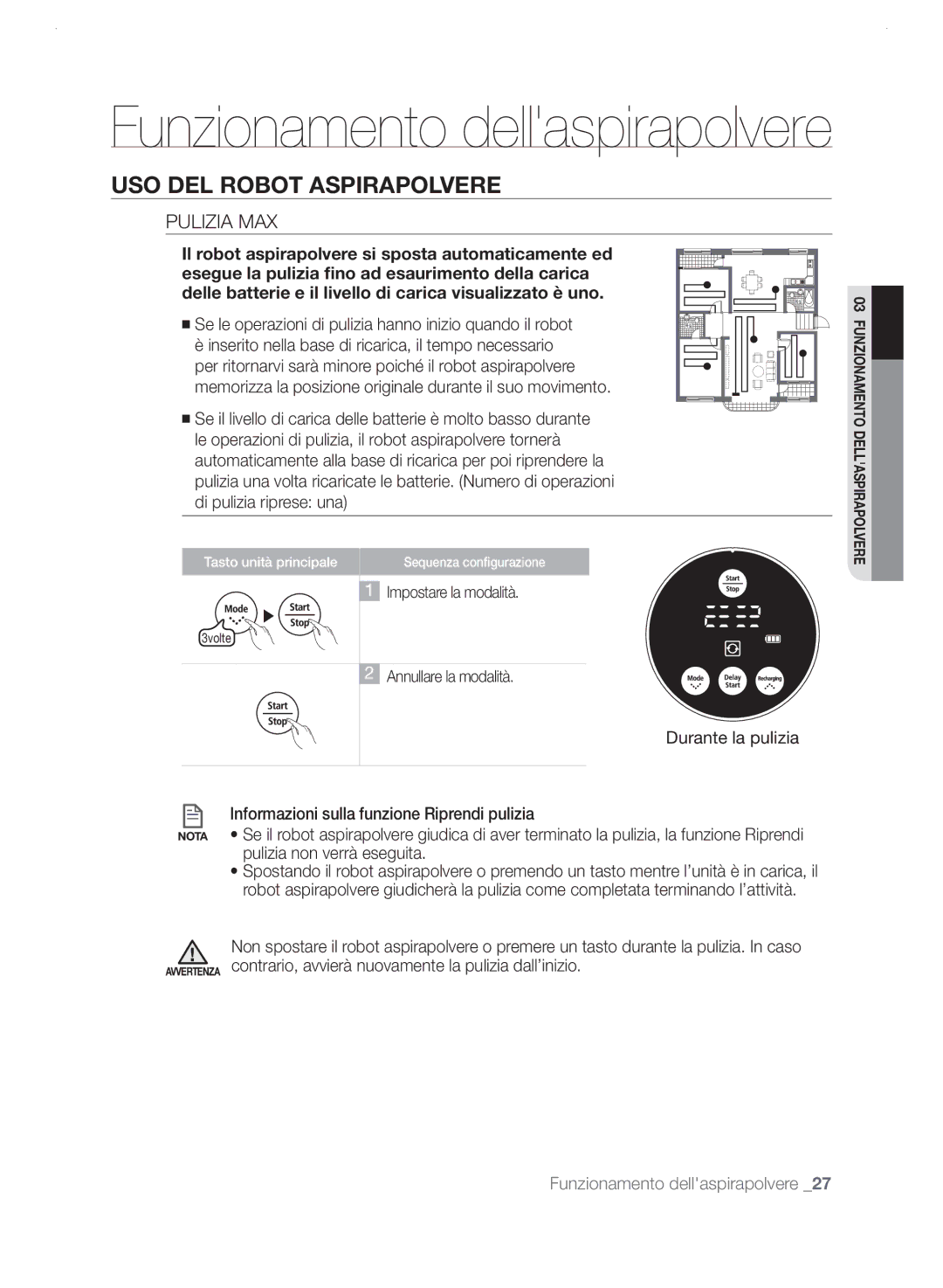 Samsung VCR8825T3R/XET, VCR8825T3B/XET manual Pulizia MAX 