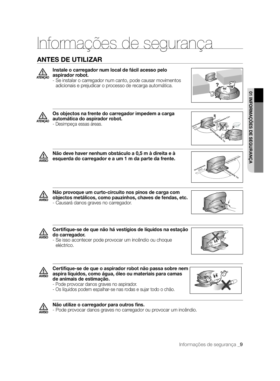 Samsung VCR8825T3W/XEF, VCR8825T3R/XEF manual Os objectos na frente do carregador impedem a carga, De animais de estimação 