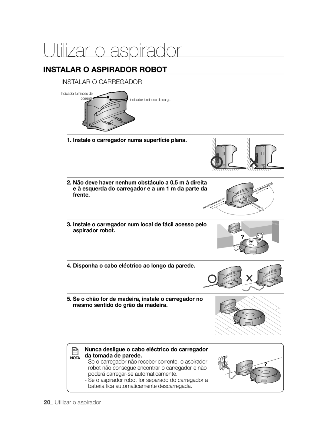 Samsung VCR8825T3R/XEF, VCR8825T3W/XEF manual Instalar O Carregador 