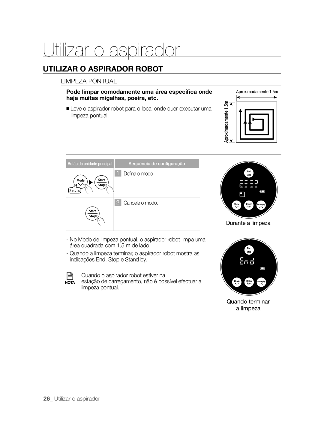 Samsung VCR8828T3B/XEF manual Limpeza Pontual 