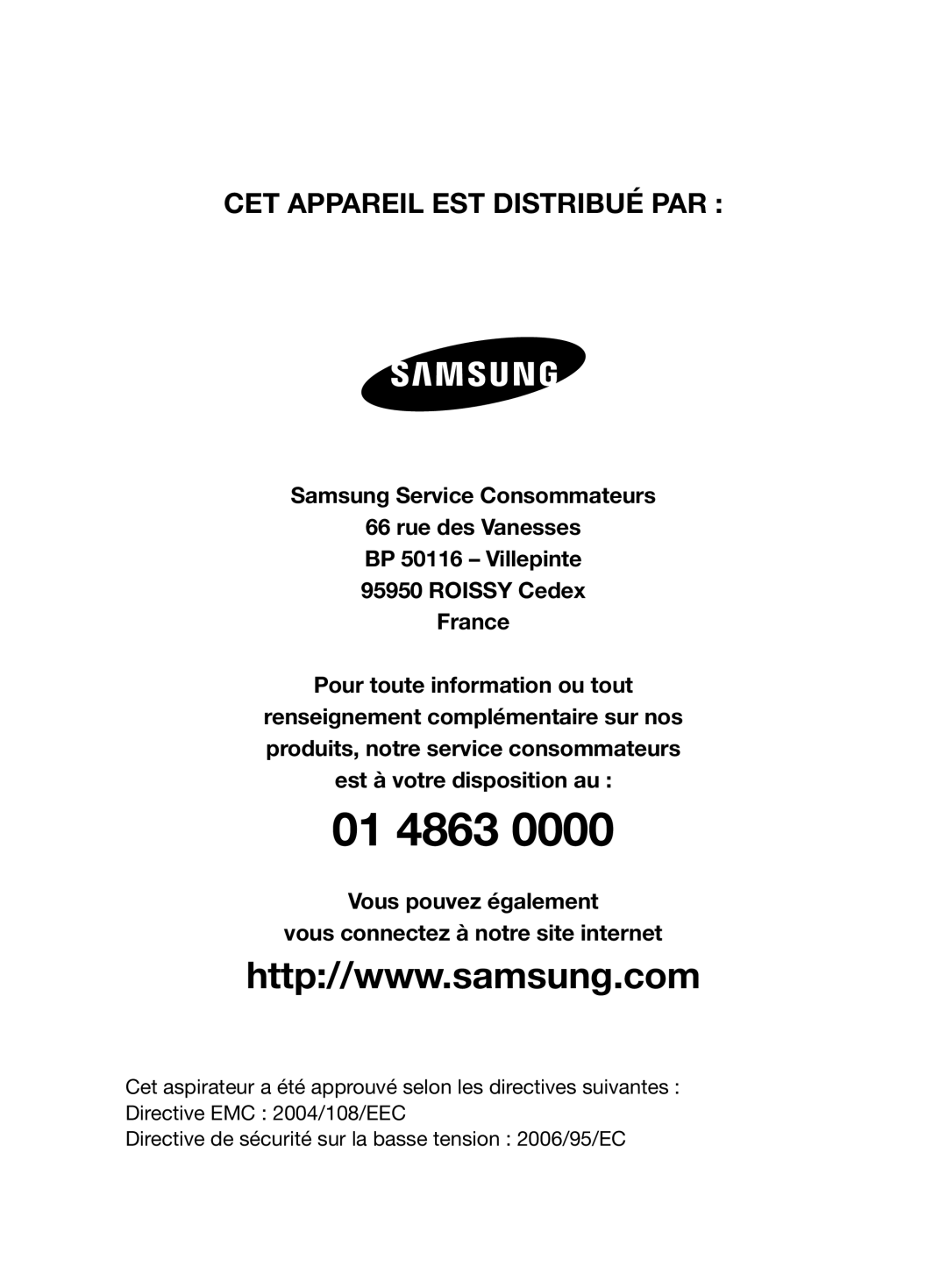 Samsung VCR8828T3B/XEF manual 01 4863 