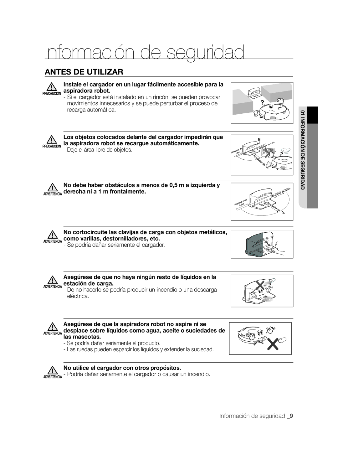 Samsung VCR8828T3B/XEF manual Los objetos colocados delante del cargador impedirán que 