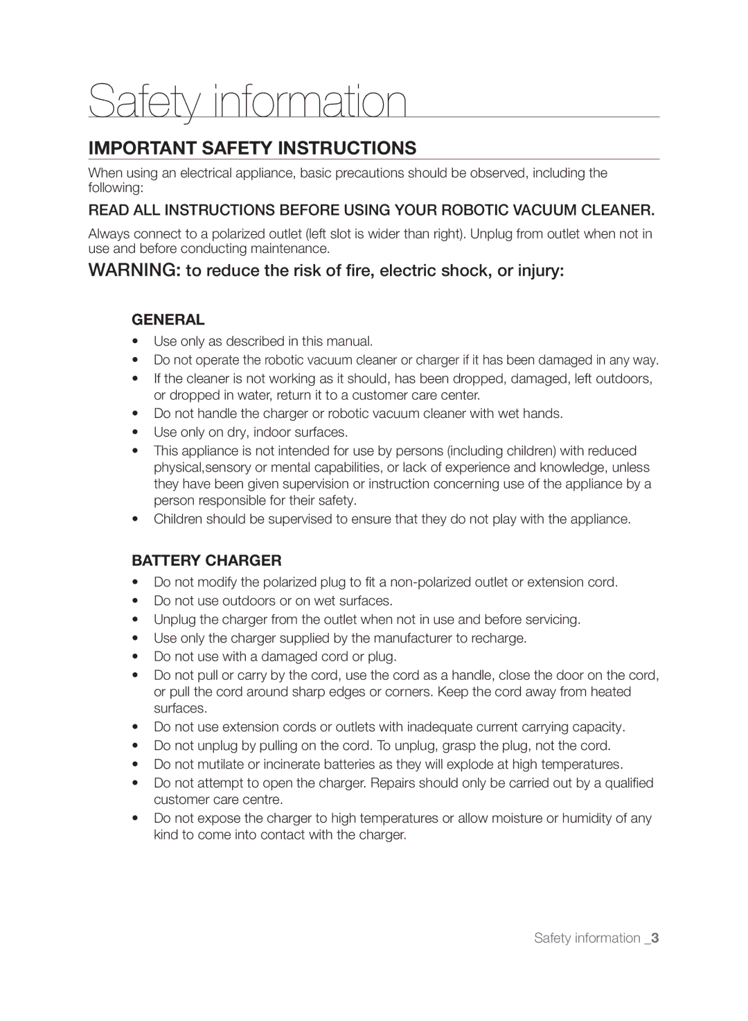 Samsung VCR8830T1R, SR8830, DJ68-00518A user manual Important Safety Instructions, General 