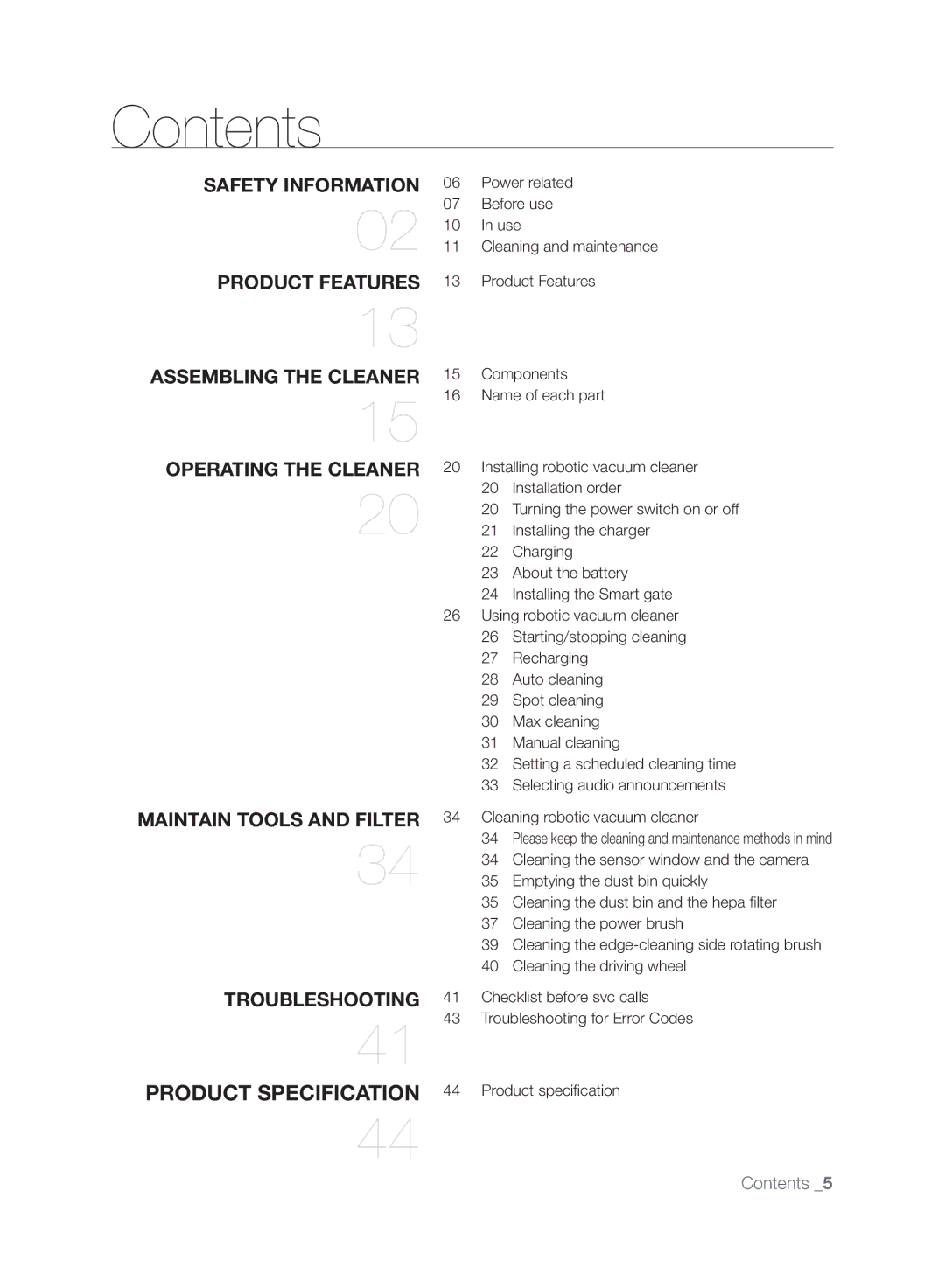 Samsung DJ68-00518A, VCR8830T1R, SR8830 user manual Contents 