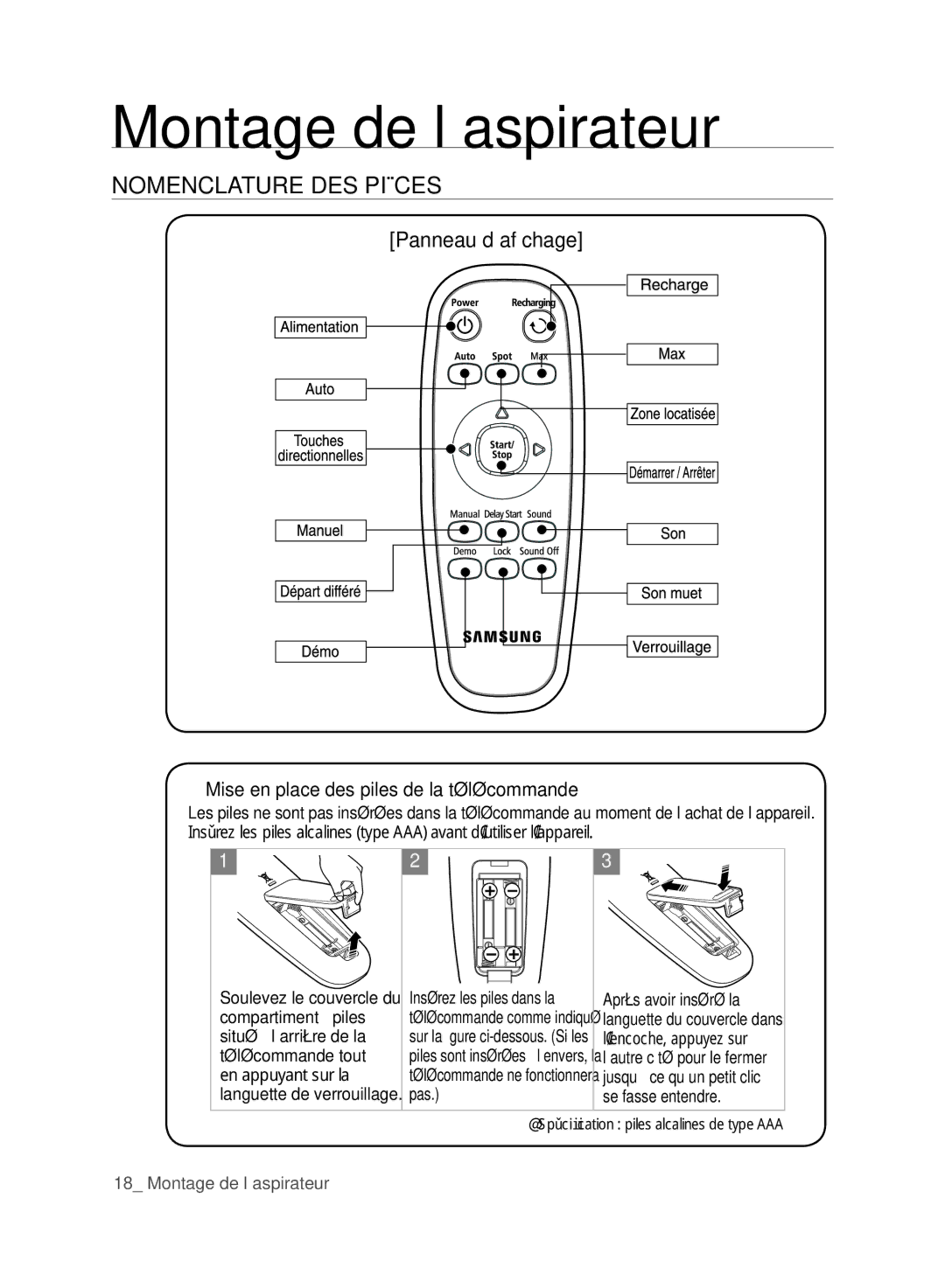 Samsung SR8830, VCR8830T1R, DJ68-00518A user manual Panneau d’affichage 