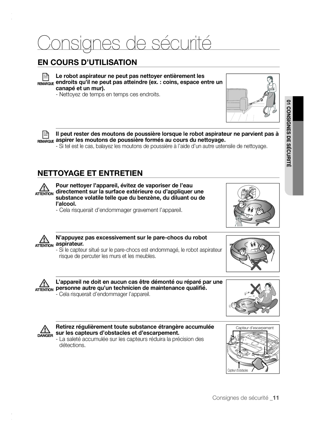 Samsung VCR8840T3K/XEF manual Nettoyage ET Entretien, Nettoyez de temps en temps ces endroits 