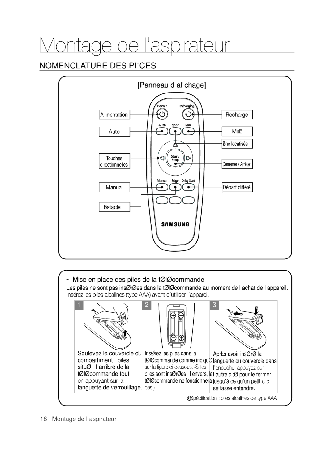 Samsung VCR8840T3K/XEF manual Panneau d’affichage 