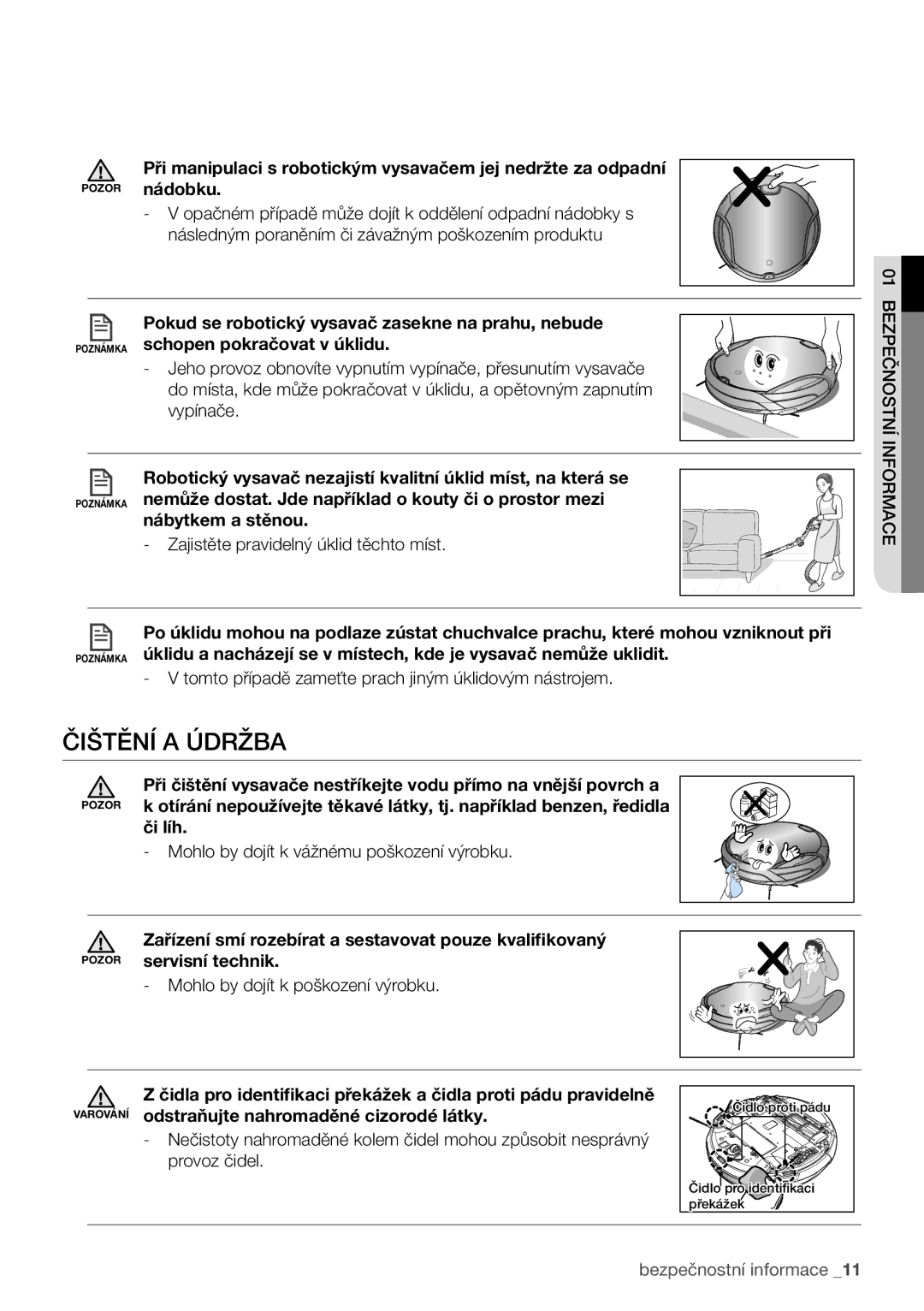 Samsung VCR8930L3G/XEO, VCR8840T3R/XEO manual Čištění a údržba 