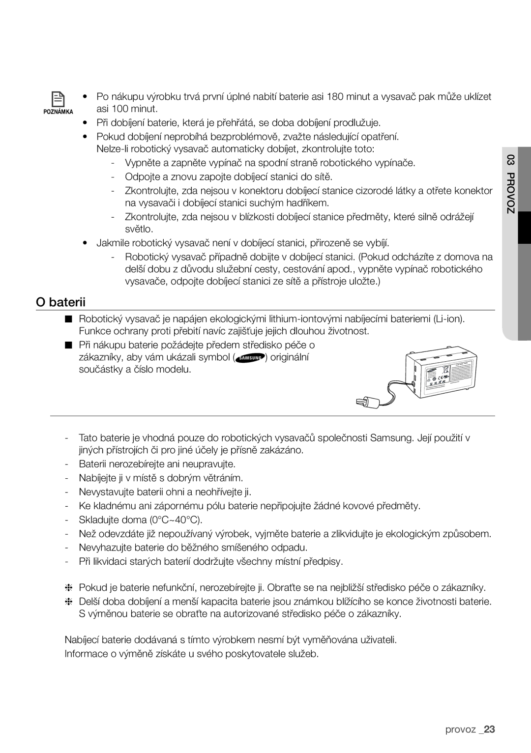 Samsung VCR8930L3G/XEO, VCR8840T3R/XEO manual Baterii 