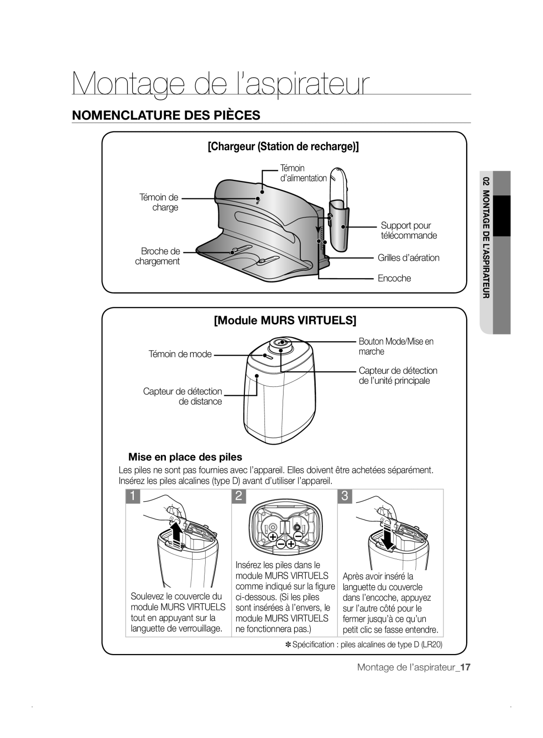 Samsung VCR8841T3B/XEF manual Charge Support pour, Encoche, Marche, De distance 