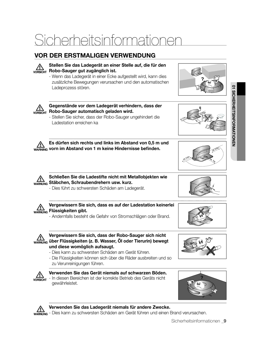 Samsung VCR8844T3B/XEG, VCR8843T3R/XEG manual VOR DER Erstmaligen Verwendung, Dies führt zu schwersten Schäden am Ladegerät 