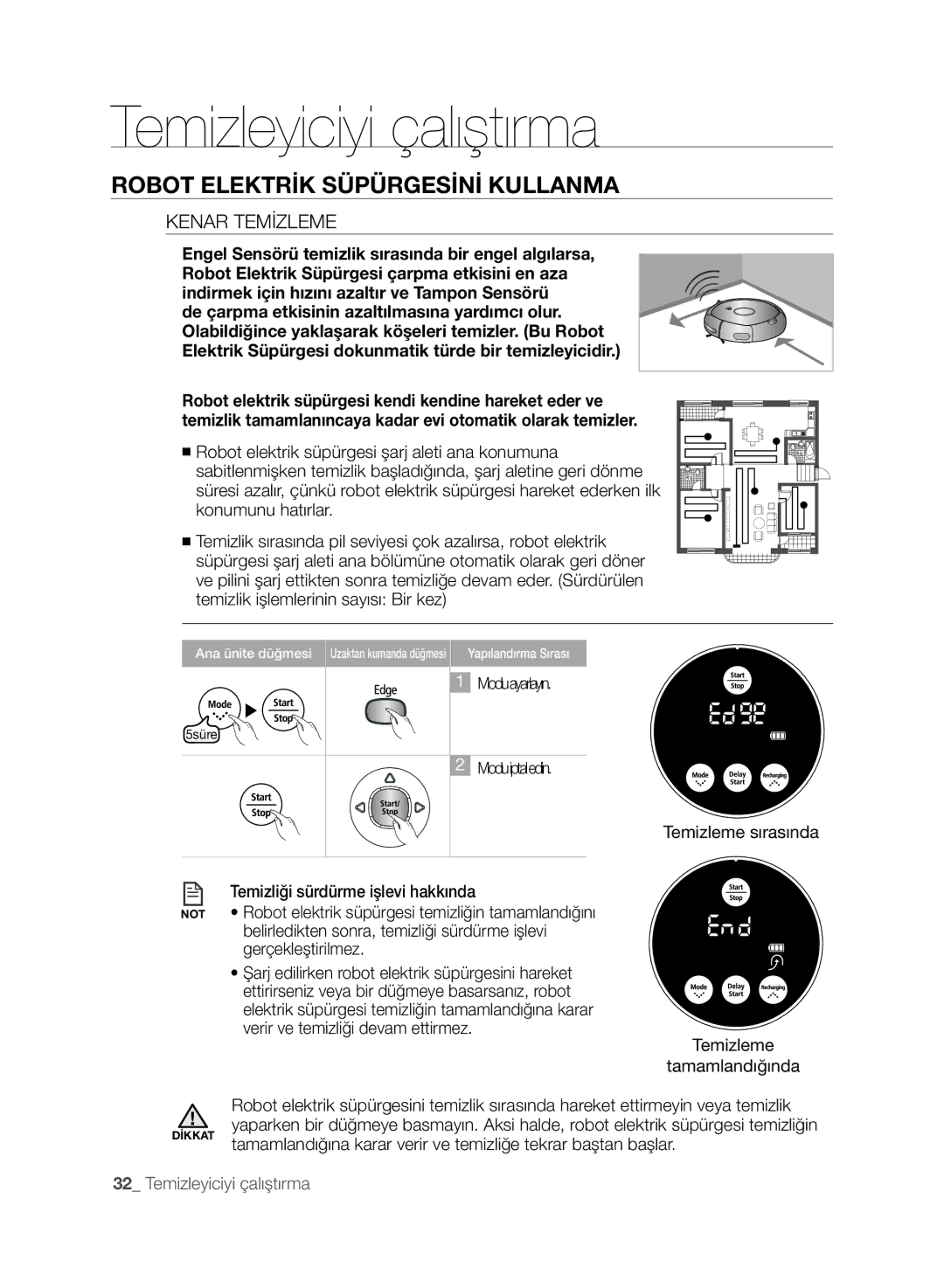 Samsung VCR8845T3A/BOL, VCR8845T3A/XET, VCR8845T3A/XTR, VCR8845T3A/XEF manual Kenar Temİzleme 