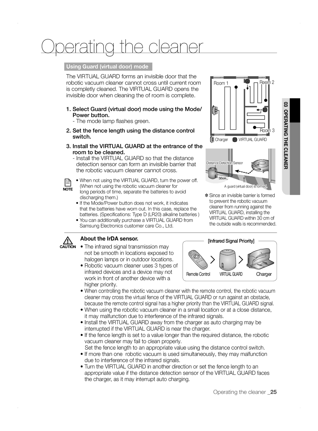 Samsung VCR8845T3A/XEF, VCR8845T3A/BOL manual About the IrDA sensor, Work in front of another device with a, Higher priority 