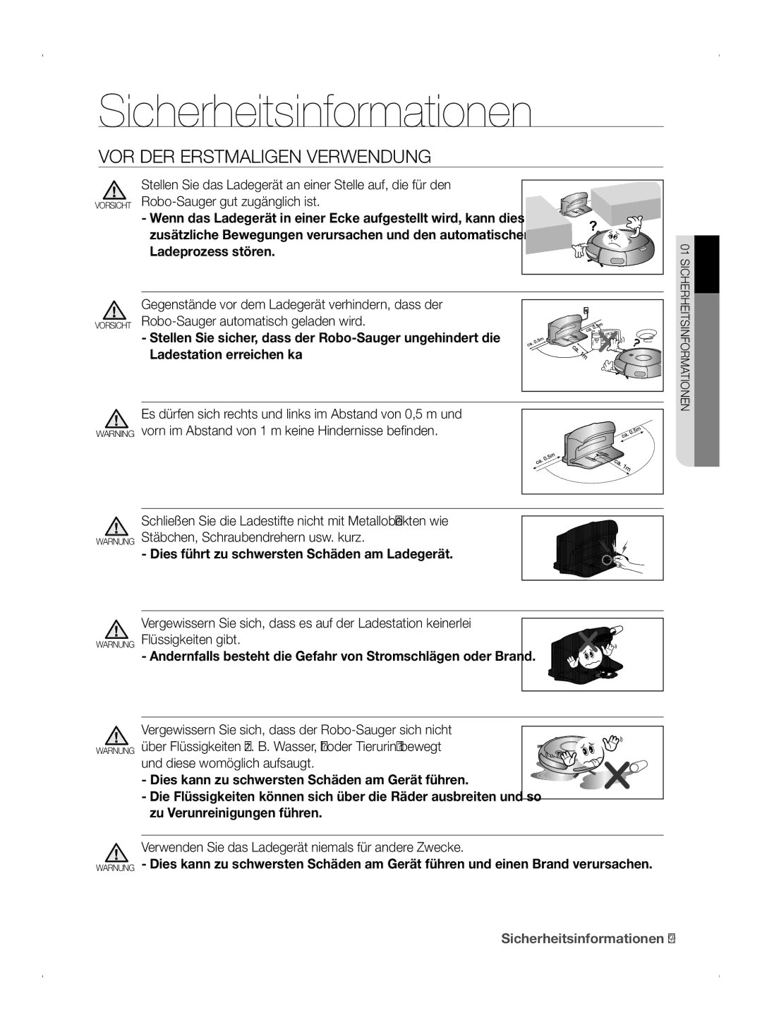 Samsung VCR8845T3A/XET, VCR8845T3A/BOL manual VOR DER Erstmaligen Verwendung, Dies führt zu schwersten Schäden am Ladegerät 