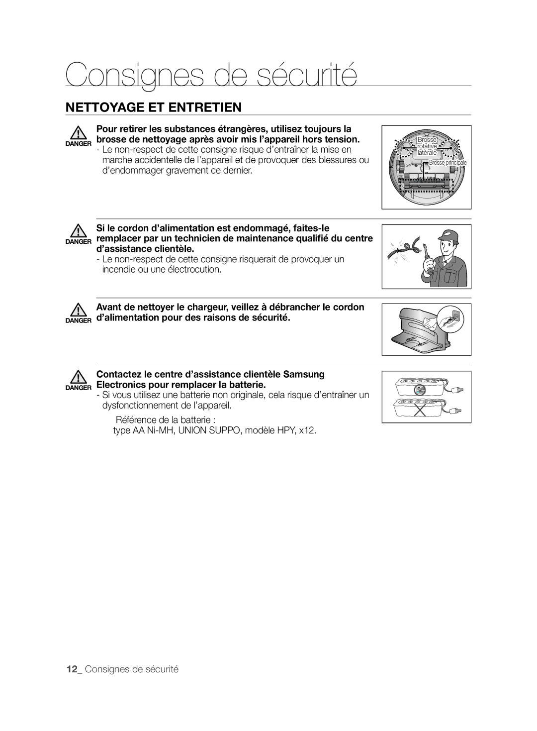 Samsung VCR8845T3A/XEO, VCR8845T3A/XET, VCR8845T3A/XEF manual Brosse 