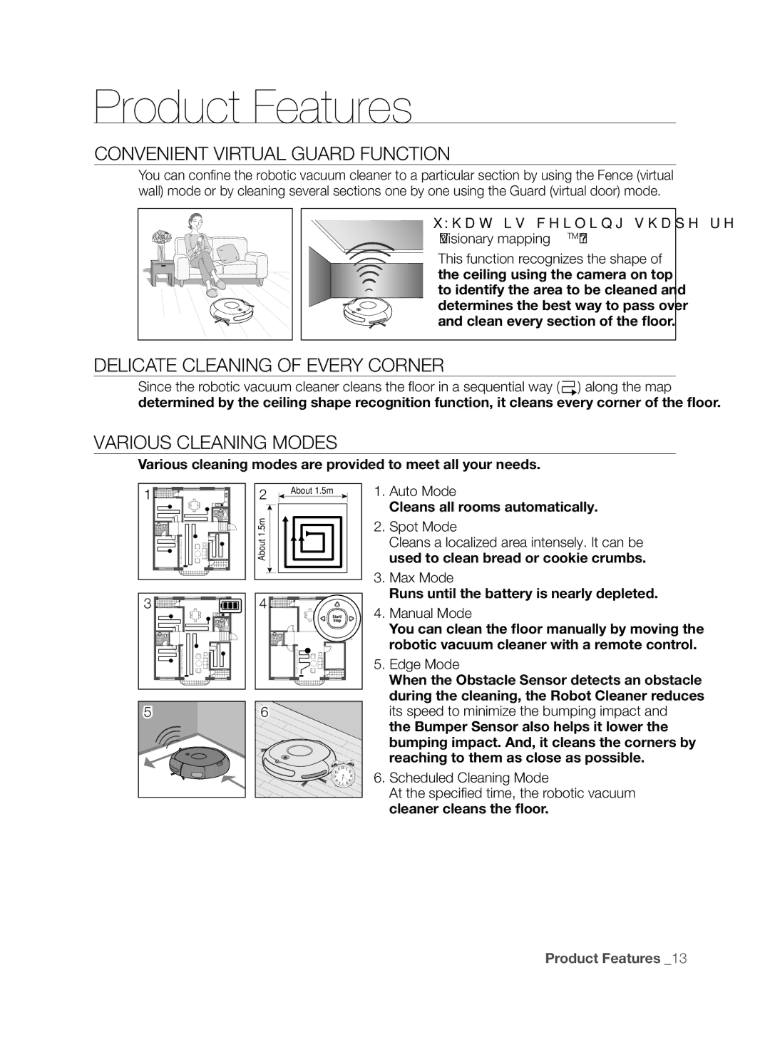 Samsung VCR8845T3A/XEF manual Product Features, Convenient Virtual Guard Function, Delicate Cleaning of Every Corner 