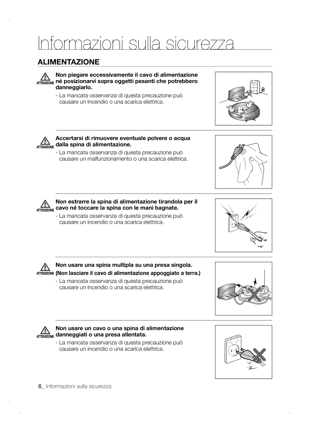 Samsung VCR8845T3A/XET, VCR8845T3A/XEF, VCR8845T3A/XEO manual Alimentazione, Danneggiarlo 