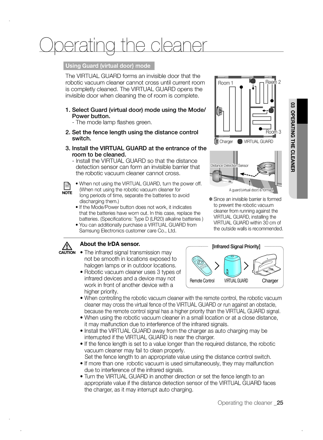 Samsung VCR8845T3A/XEF, VCR8845T3A/XET manual About the IrDA sensor, Infrared devices and a device may not, Higher priority 